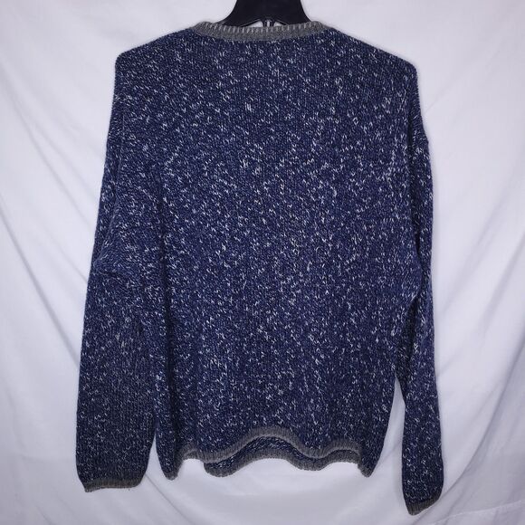 LL Bean Wool Sweater Mens XL Blue, White Crewneck Vintage - Picture 6 of 11